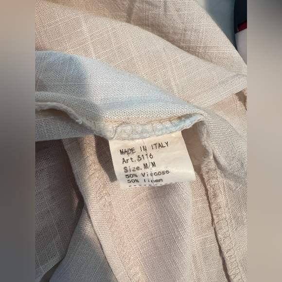 Vanessa Alexandra Linen Blend Dress Tan Made In Italy Size M - Picture 6 of 8